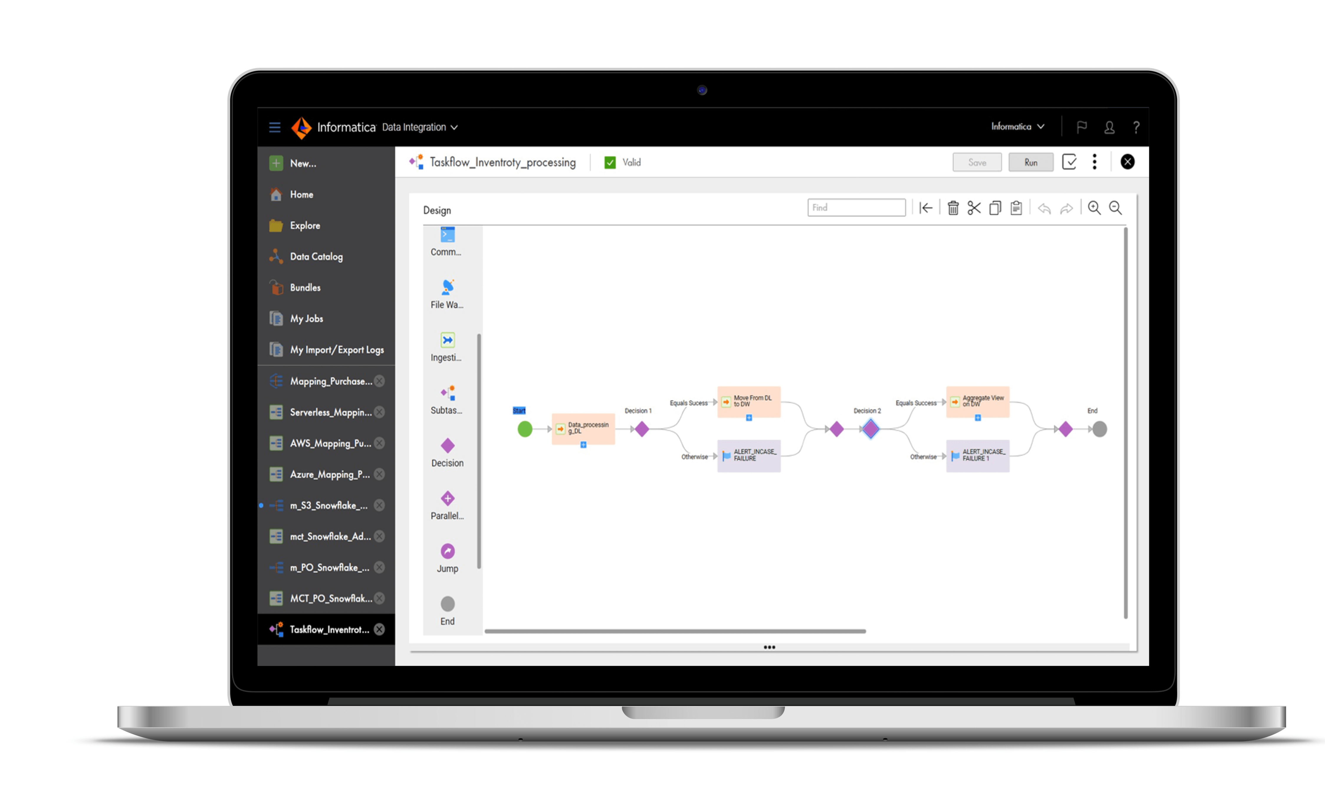 Screenshot van Informatica Data Integration software.