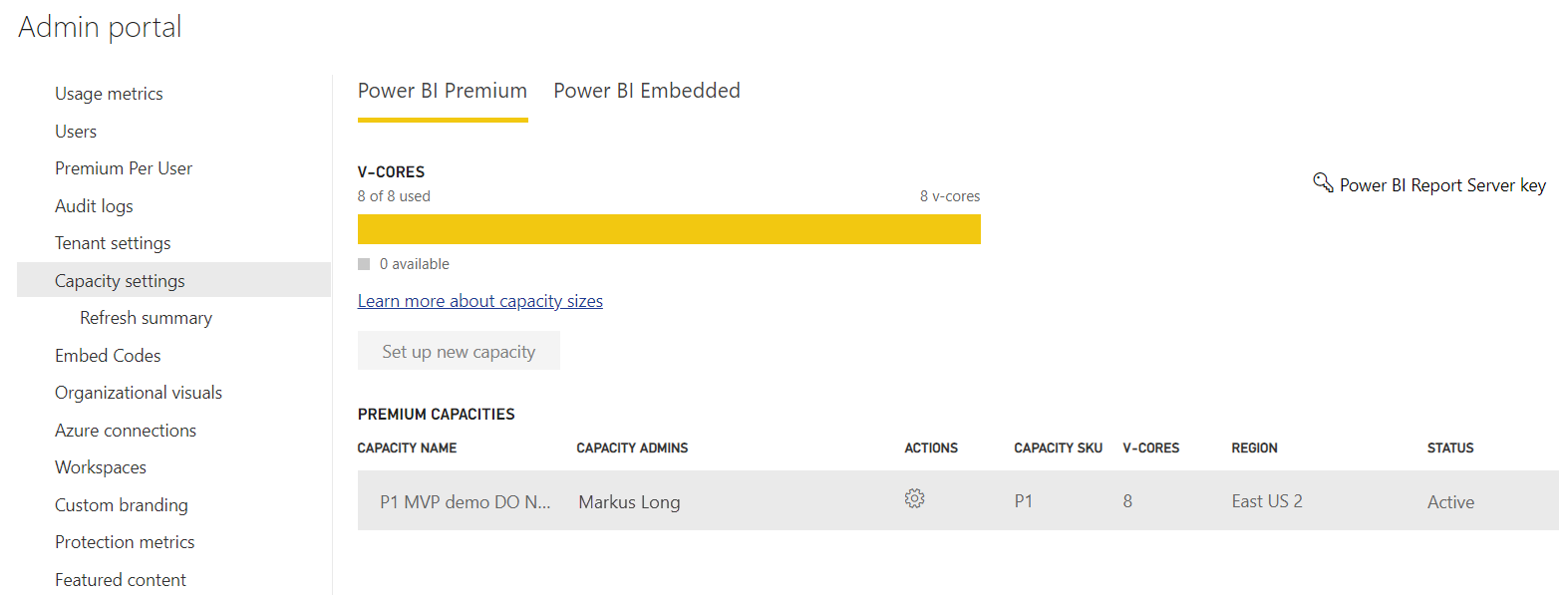 Afbeelding van Power BI Premium tools.