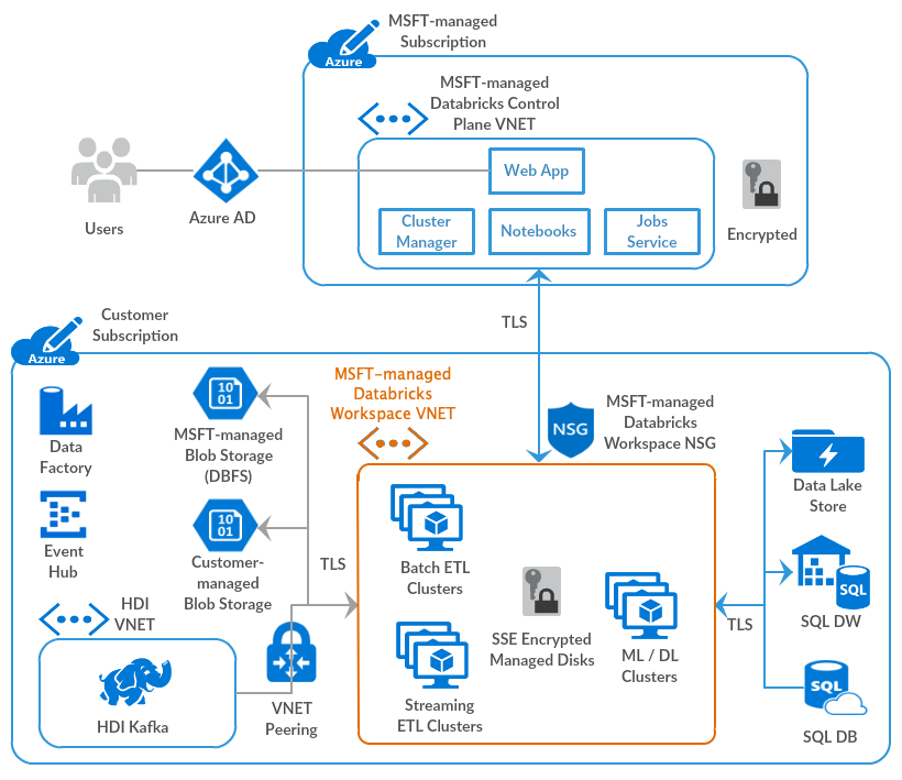 Screenshot van Azure Databricks software.