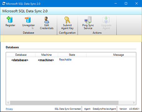 Screenshot van Sql Data Sync software.