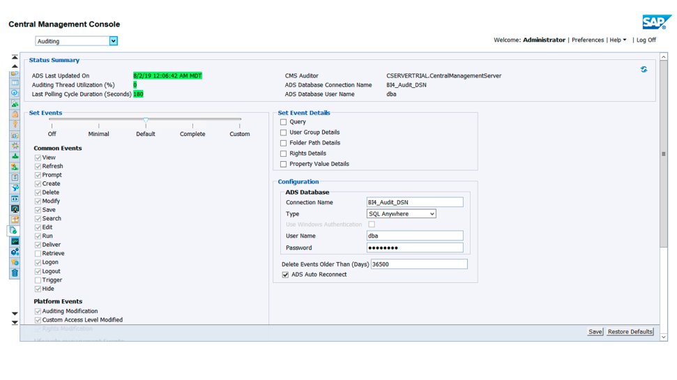 Schema van SAP Crystal Server.