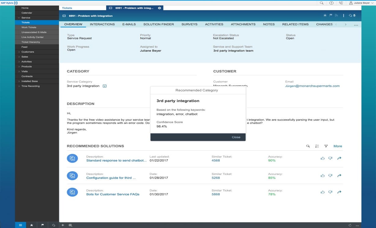 Afbeelding van SAP Leonardo Machine Learning tools.