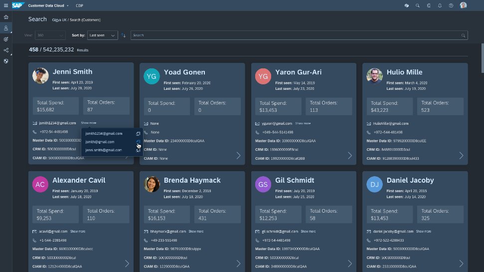 Schema van SAP Customer Data.