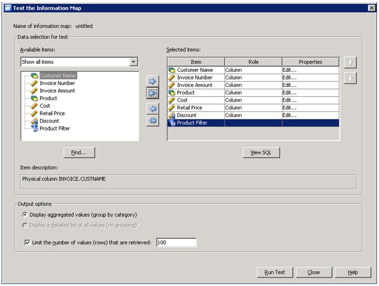 Screenshot van Information Map Studio software.