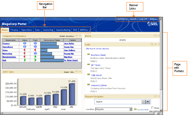 Afbeelding van SAS Information Delivery Portal tools.