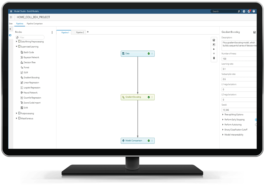 Screenshot van SAS Risk Modeling software.