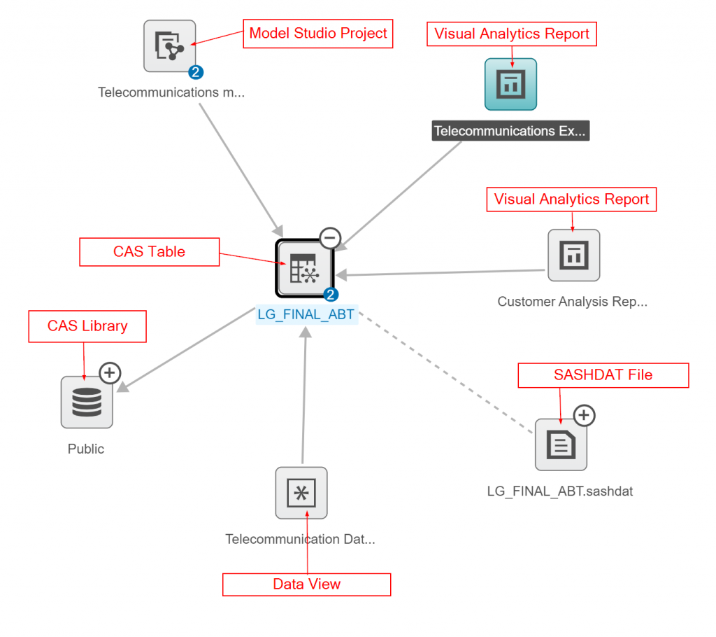 Schema van SAS Lineage.