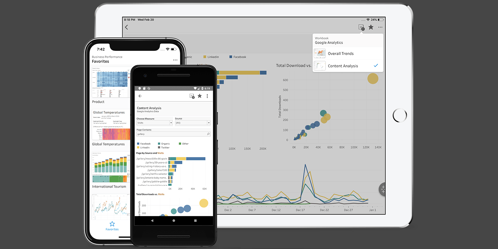 Screenshot van Tableau Mobile software.