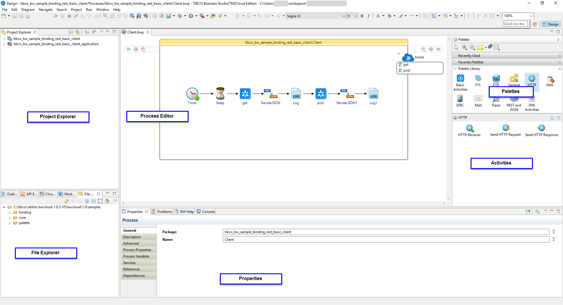 Afbeelding van TIBCO Business Studio tools.